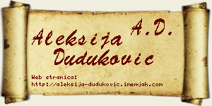Aleksija Duduković vizit kartica